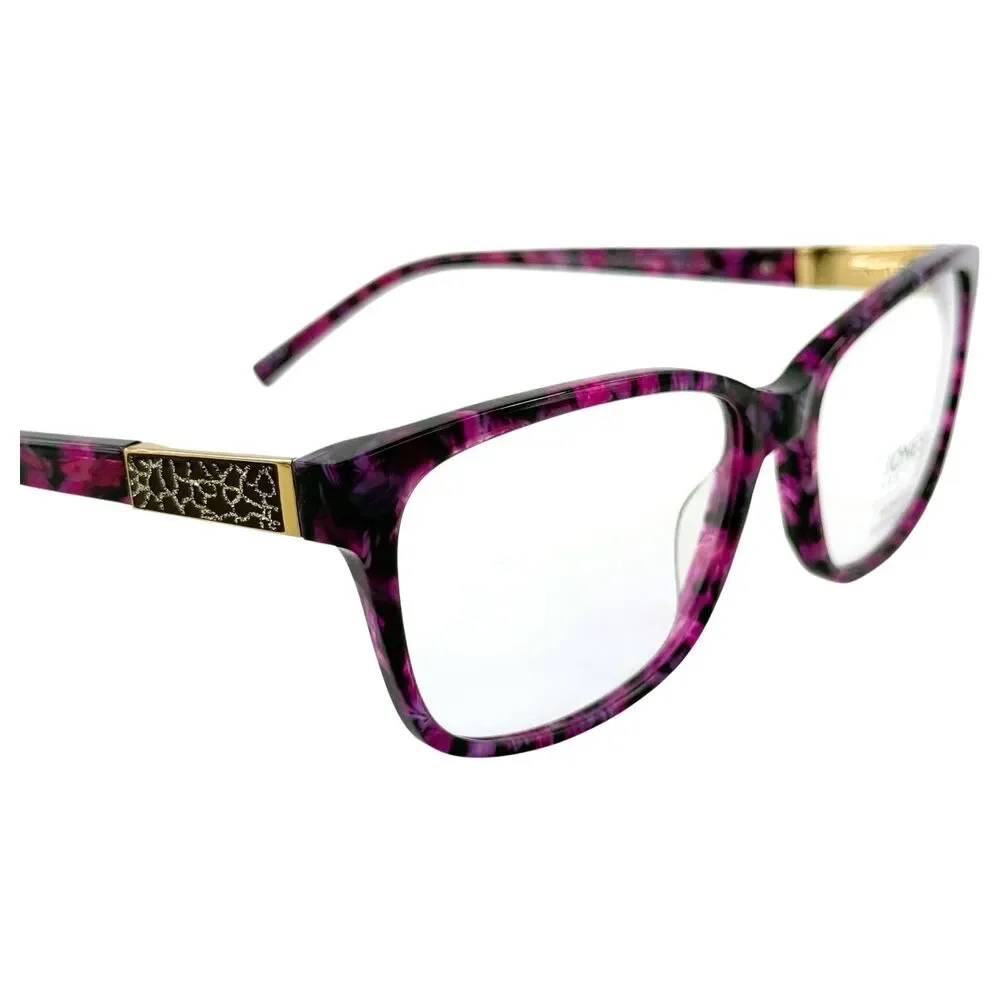 Jones New York VJON785 Womens Plastic Eyeglass Frame Purple Horn 57-16